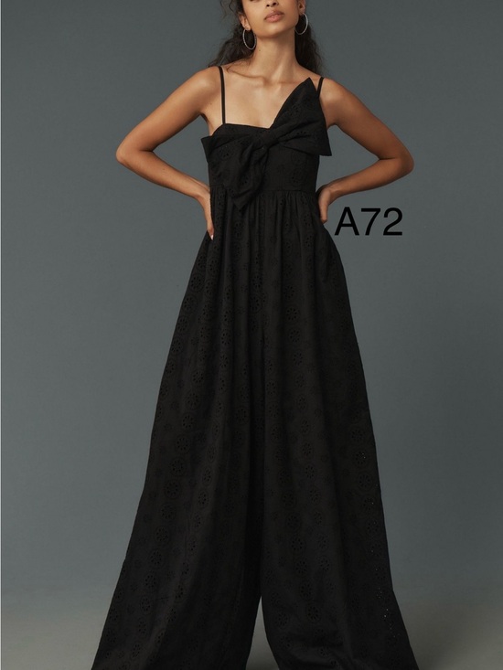 Anthropologie Dresses & Skirts - Anthropologie Elegant Black One-Shoulder Palazzo - One Piece with Bow,size XS